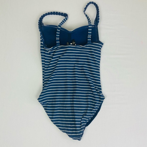 Nip Tuck one piece swimsuit in a denim blue with white striping multi fit cup. 4 - Picture 3 of 6